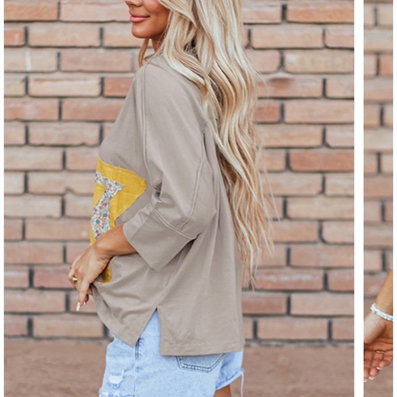 Floral Star Gray Top - Picture 3 of 4